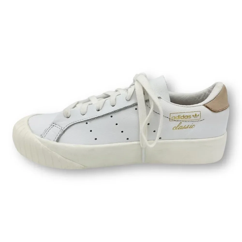 Adidas Women's Everyn White‎ Leather Perforated Platform Sneakers White 6M